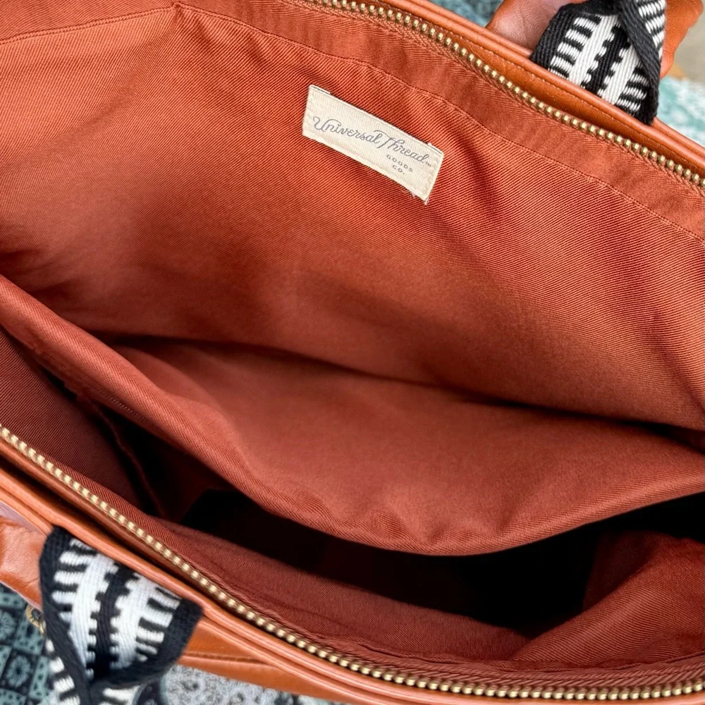 Universal Thread Tan Leather Laptop Backpack Tote